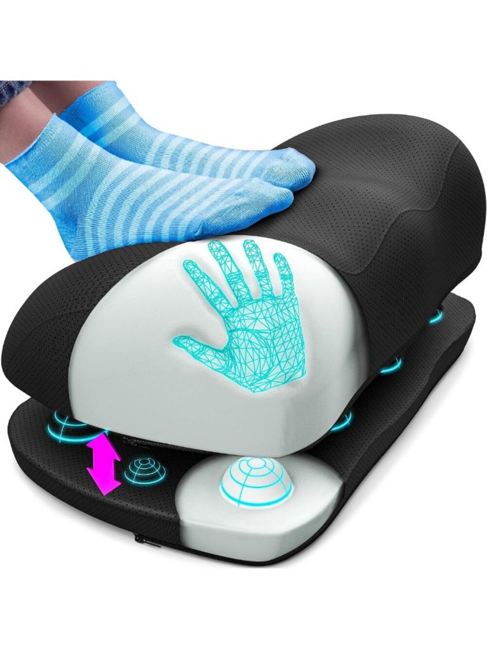Adjustable Cloud Foot Rest for Under Desk - Comfortable Memory Foam Stool